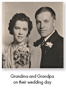 Grandma and Grandpa on their wedding day