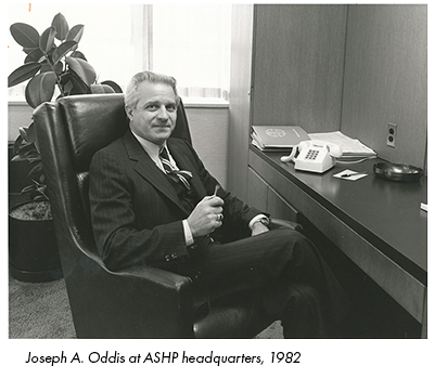 Joseph A. Oddis at ASHP headquarters, 1982