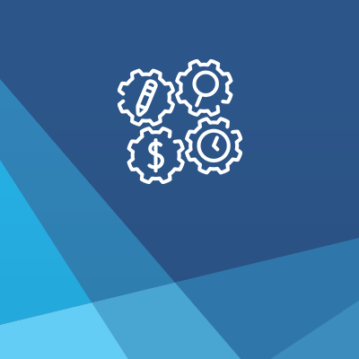 Illustration of gears with blue background