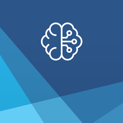 Illustration of a brain with blue background